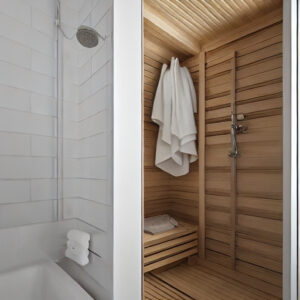Sauna im Badezimmer integriert